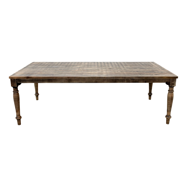 Alt Mesa Rústica Rectangular fabricada en madera de pino de grandes dimensiones con acabado natural