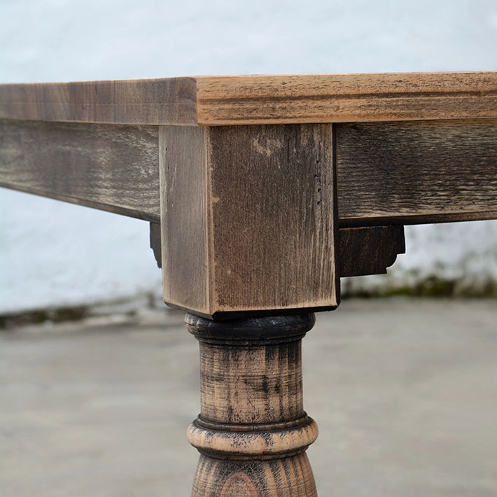 Alt Mesa Rústica Rectangular fabricada en madera de pino de grandes dimensiones con acabado natural