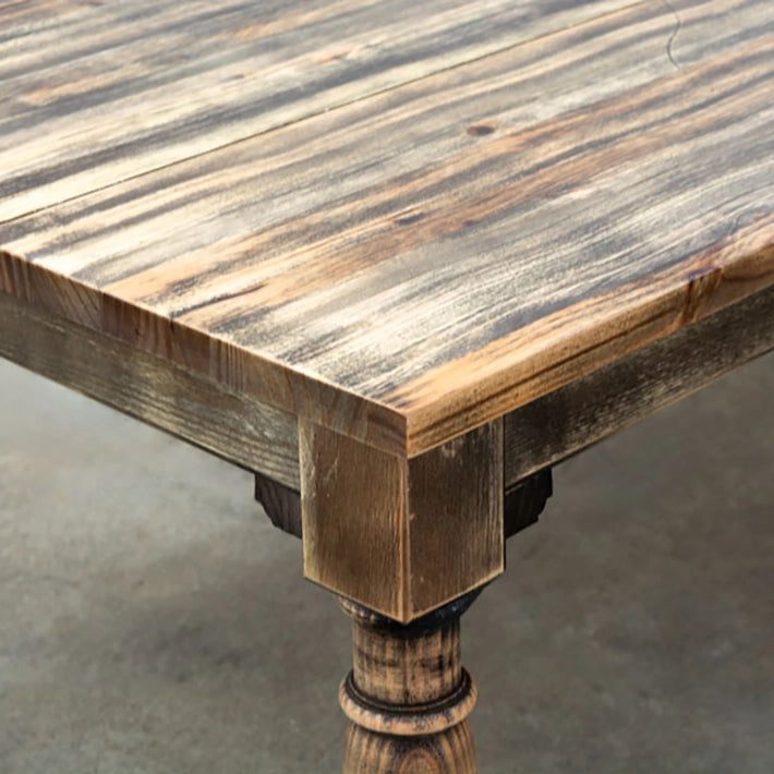 Alt Mesa Rústica Rectangular fabricada en madera de pino de grandes dimensiones con acabado natural