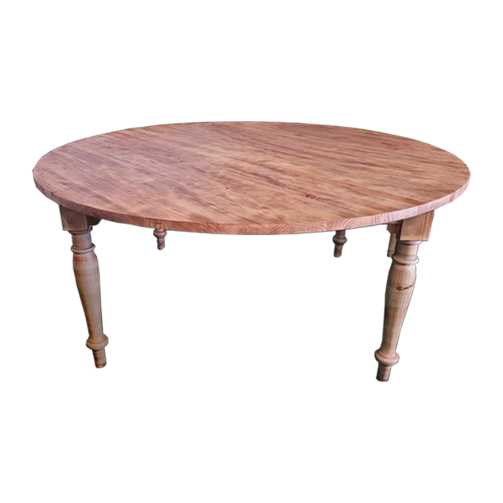 Alt Mesa de Madera de estilo rústico redonda con acabado natural EME Mobiliario