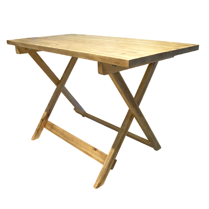 Mesa Velador Plegable 120x60cm fabricada en madera de pino ideal para el uso intensivo profesional 