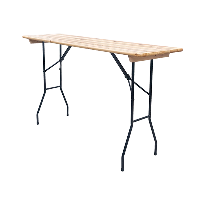 At Mesa Cervecera Plegable para eventos y hostelería fabricada en madera de pino y acero 