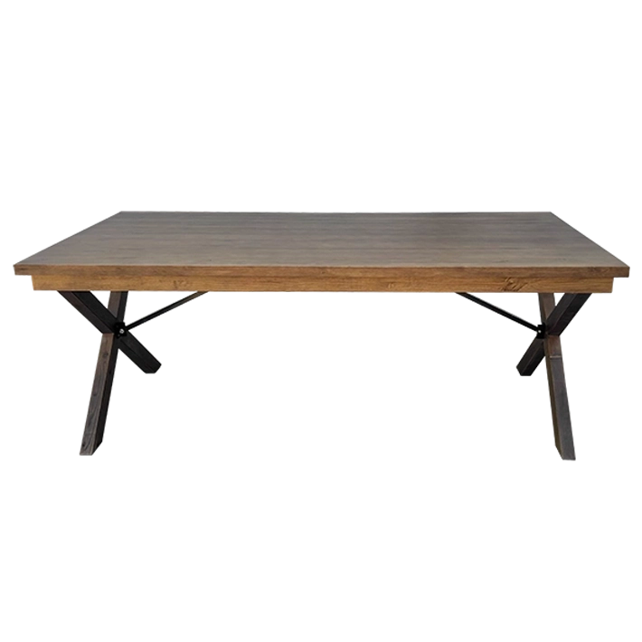 Alt Mesa Madera Rustica Plegable Nogal fabricada en madera de pino apta para eventos y hostelería 