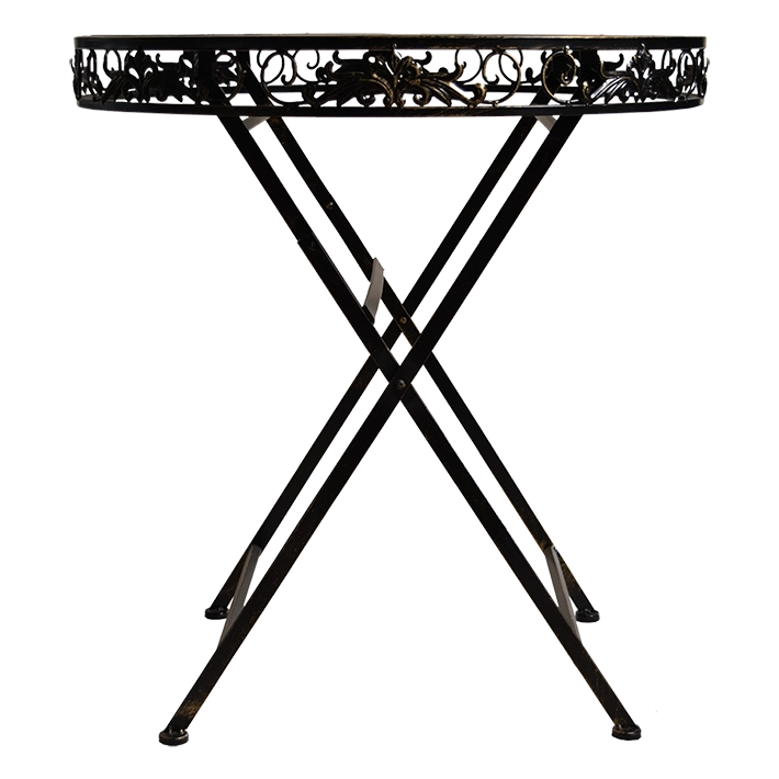 Alt Mesa de Forja Negra con un acabado envejecido y un diseño original y elegante 