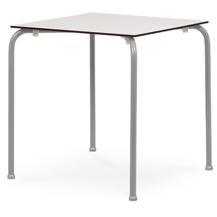 Alt Mesa para Hostelería Cuadrada Blanca fabricada con una estructura de acero y tapa de compacto fenólico en color blanco con tratamiento UV EME Mobiliario 