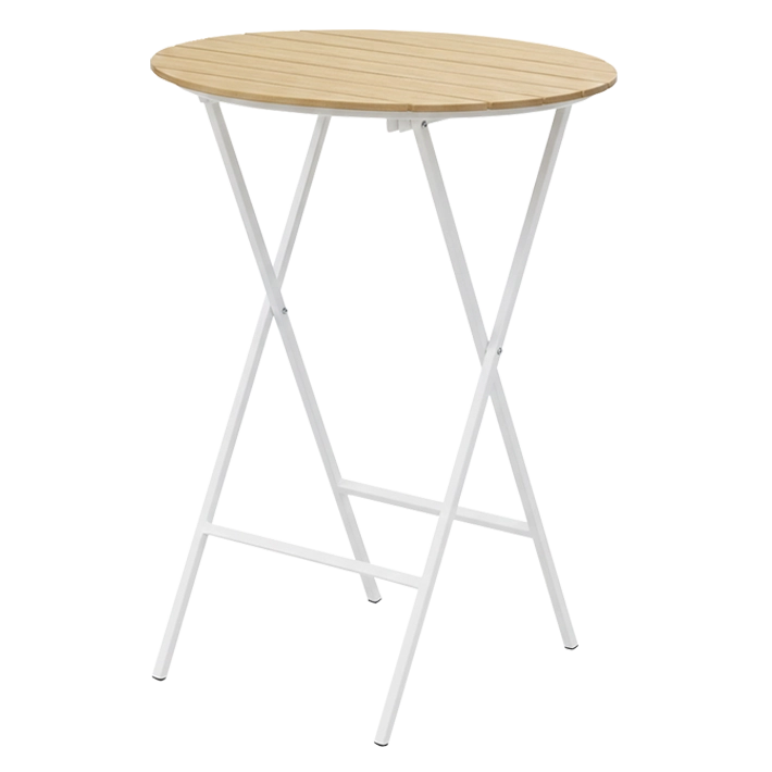 Alt Mesa Mallorca Redonda con estructura Blanca para usos en exterior EME Mobiliario