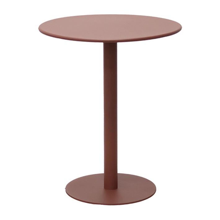 Mesa Olbia Burdeos fabricada en acero, diseñada y fabricada para usar de forma intensiva en exterior