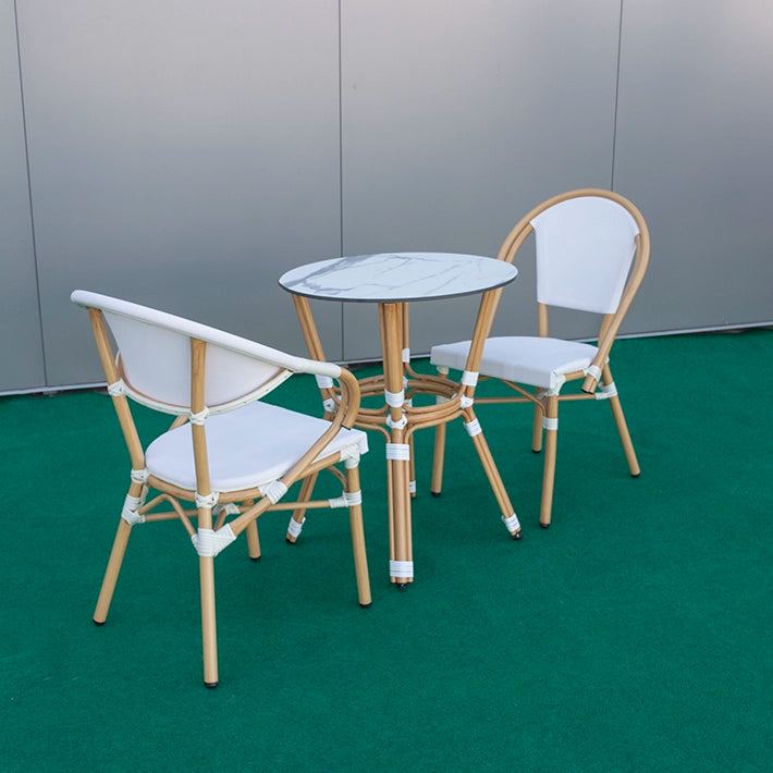 Alt Base de Mesa París, con estructura de aluminio imitación bambú a juego con sillas Nantes EME Mobiliario