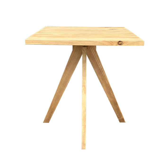 Alt Mesa Rustica Cruz fabricada en madera de pino ideal para su uso en hostelería 70x70x74cm