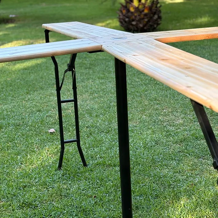 Alt Mesa Plegable Cervecera en Cruz de gran capacidad para usar en eventos de exterior 
