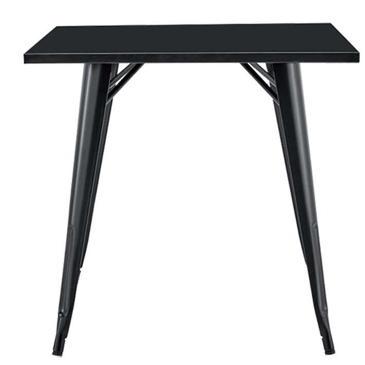 Alt Mesas Tolix Negras fabricadas en acero de estilo industrial para su uso en hostelería EME Mobiliario 