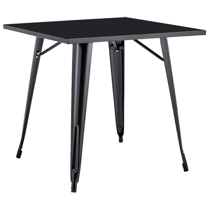 Alt Mesas Tolix Negras fabricadas en acero de estilo industrial para su uso en hostelería EME Mobiliario 