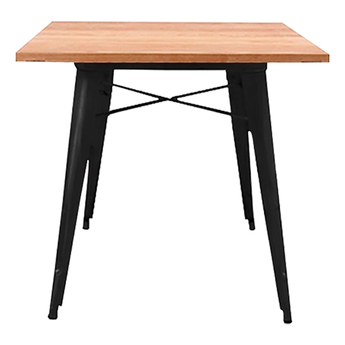 Alt Mesa Tolix Negra Madera es una silla para hostelería con estructura de acero y tapa de madera maciza de olmo apta para el uso intensivo profesional EME Mobiliario 