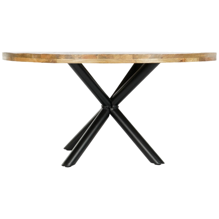 Alt Mesa Comedor Metal Mango Natural fabricada en madera y metal, elegante, sofisticada y desmontable EME Mobiliario 