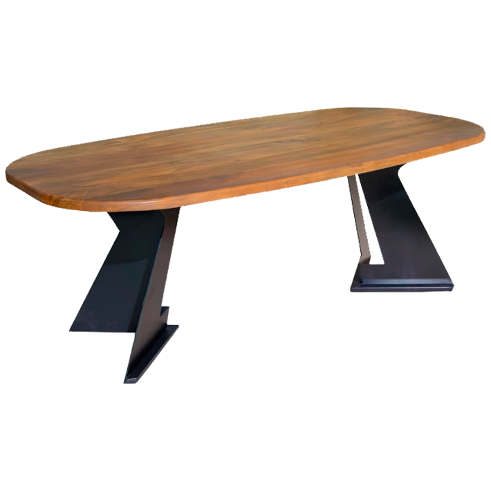 Alt Mesa de Comedor Munich Ovalada madera maciza de mango y hierro ideal como mesa de comedor
