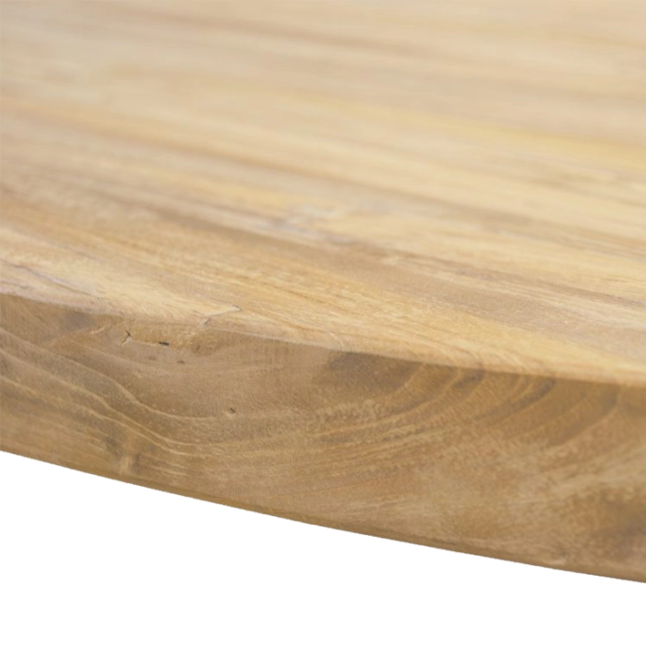 Mesa de comedor Orlando Teka Redonda natural, fabricada en madera maciza ideal para dar un toque rústico a tu comedor