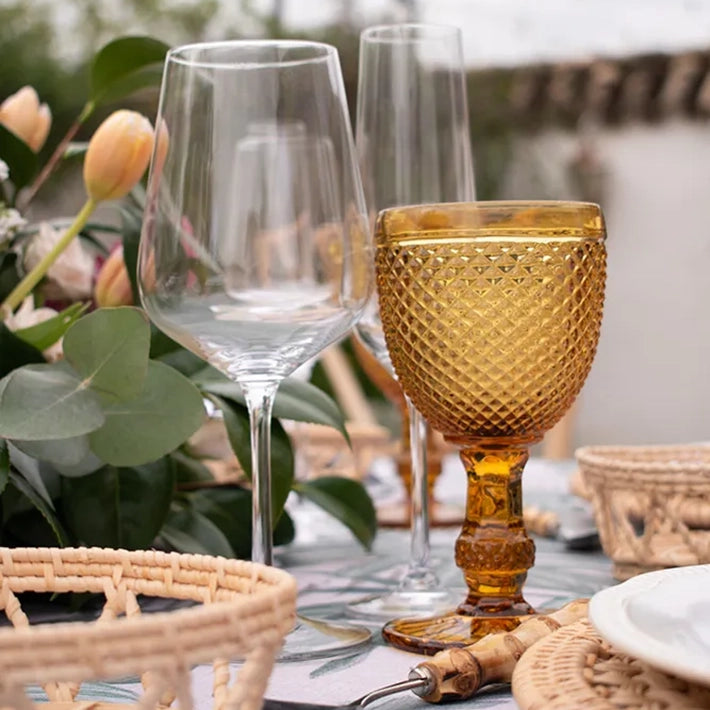 Alt Copas Talladas de Color Ámbar Para Eventos y Hostelería | EME Mobiliario