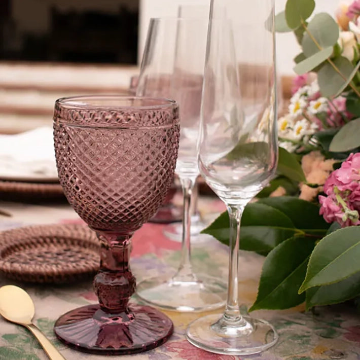 Alt Copas Talladas de Color Rosa Para Eventos y Hostelería EME Mobiliario