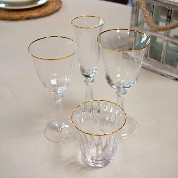 Colección Cristalería Filo Dorado ideal para el uso intensivo profesional en eventos y hostelería