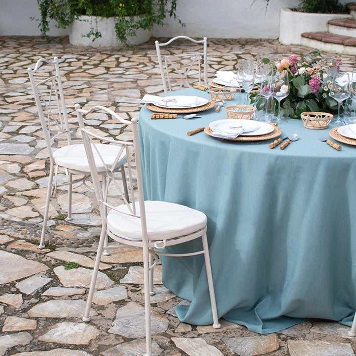 Alt Mantel Falso Lino Verde Mint fabricado 100% poliéster con acabado en lino apto para el uso intensivo profesional