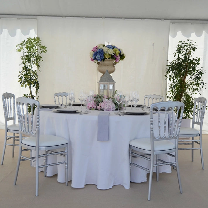 Alt Silla Napoleón apilable en color Plata, fabricada con polipropileno EME Mobiliario