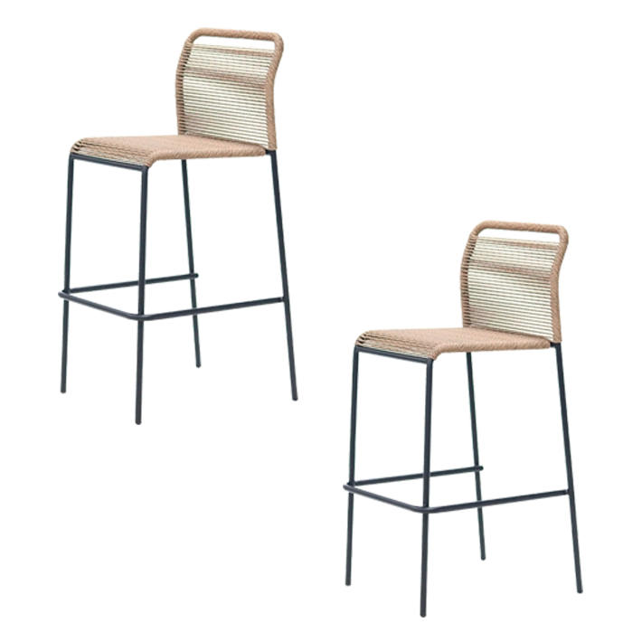 Pack de 2 Taburetes Ibiza Negro