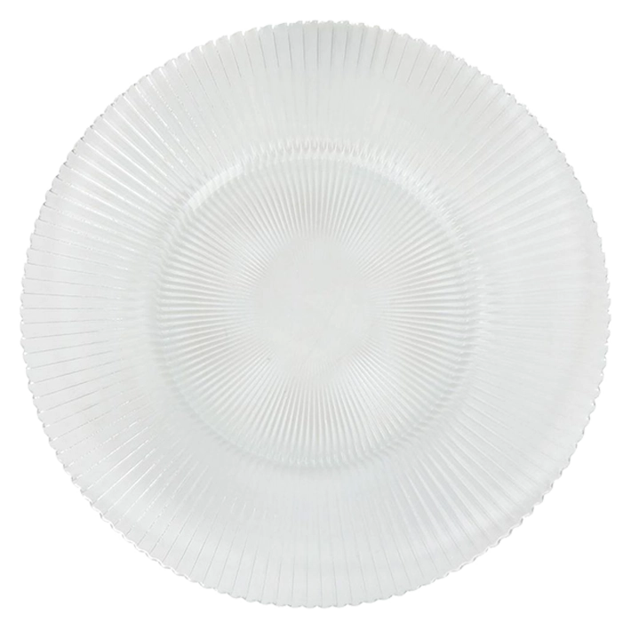 Alt Platos Llanos Siddi fabricados en vidrio transparentes para disfrutar en Hostelería y Eventos EME Mobiliario