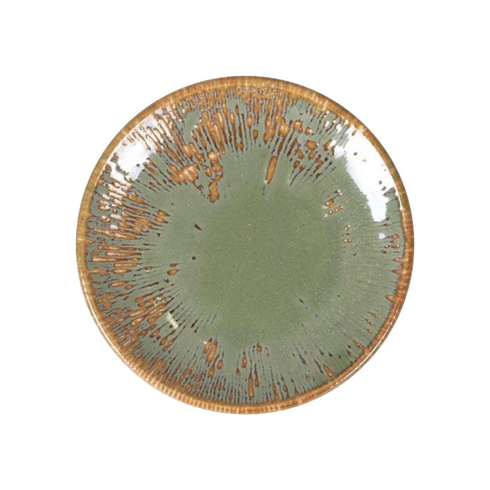 Alt Vajilla Barroco Verde de Bonna, fabricada en porcelana de alta calidad ideal para aportar elegancia y originalidad a las mesas de tus eventos y/o establecimiento de hostelería EME Mobiliario 