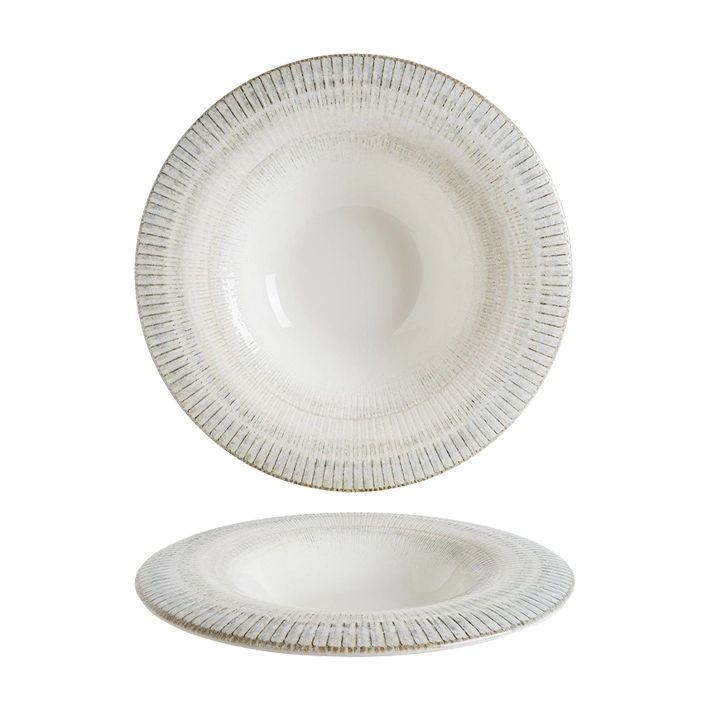 Alt Vajilla Albus Galata fabricada en porcelana de alta calidad para eventos y hostelería EME Mobiliario 