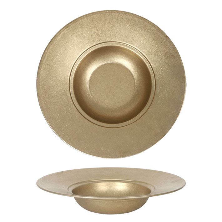 Alt Vajilla Vintage con acabado dorado para Eventos y Hostelería EME Mobiliario