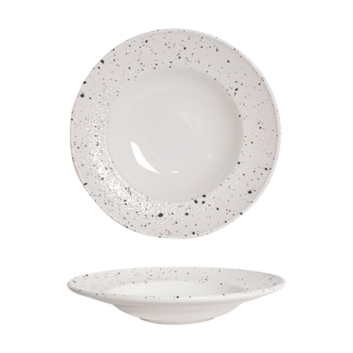 Alt Vajilla Belize de Bonna fabricada en porcelana con un bonito y original diseño en cada una de sus piezas ideal para eventos y hostelería EME Mobiliario 