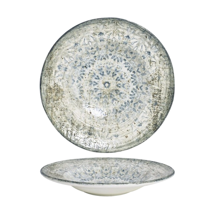 Alt Vajilla Fade fabricada en porcelana con un acabado envejecido único ideal para el uso intensivo profesional EME Mobiliario 