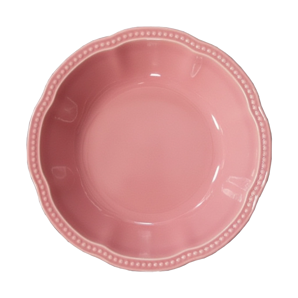 Alt Vajilla Florencia Rosa fabricada con gres vitrificado con esmalte brillante con un diseño elegante y un color que enamora para eventos y hostelería EME Mobiliario 