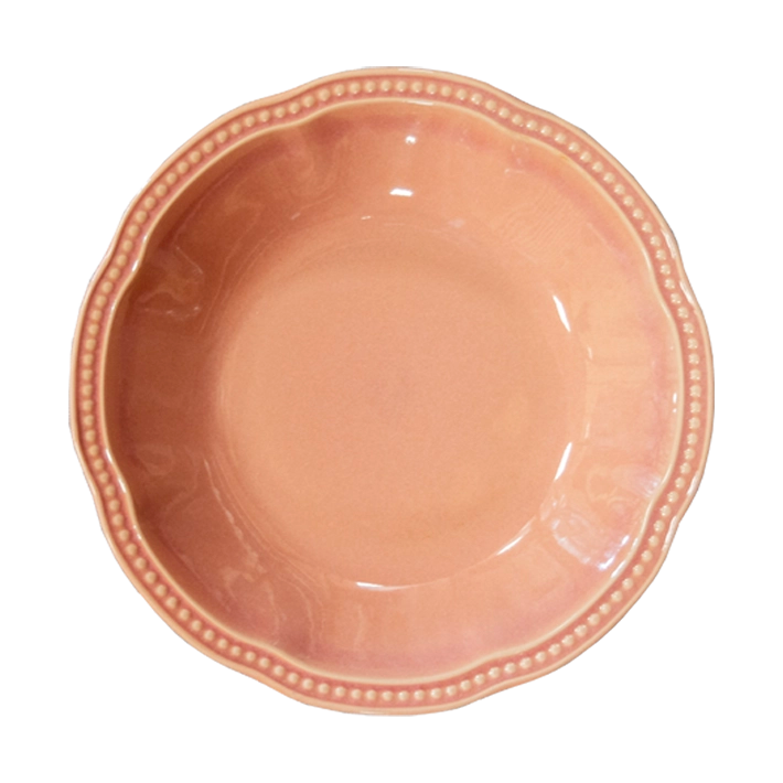 Alt Vajilla Florencia Rosa fabricada con gres vitrificado con esmalte brillante con un diseño elegante y un color que enamora para eventos y hostelería EME Mobiliario 