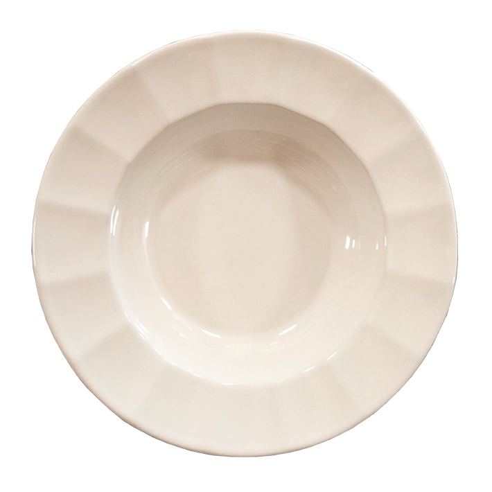 Alt Plato Hondo de 24.5 cm de color marfil fabricadas en gres EME Mobiliario