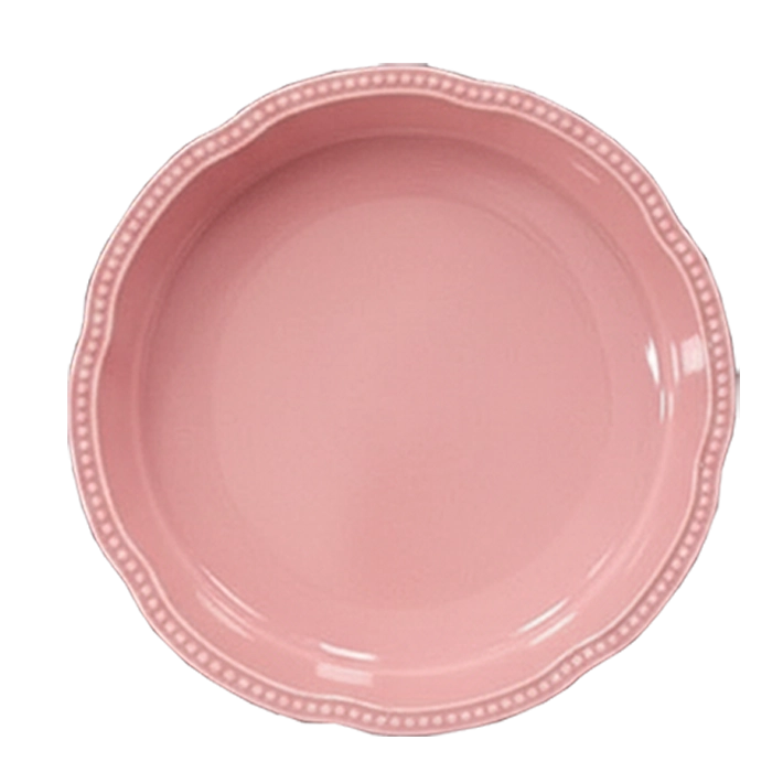 Alt Vajilla Florencia Rosa fabricada con gres vitrificado con esmalte brillante con un diseño elegante y un color que enamora para eventos y hostelería EME Mobiliario 