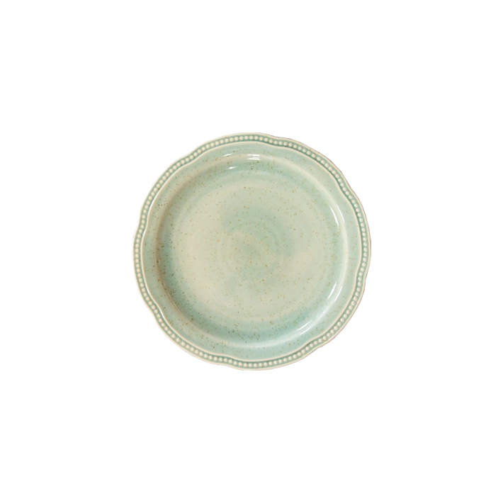 Alt Vajilla Florencia Verde fabricada con gres vitrificado con esmalte brillante con un diseño elegante y un color que enamora para eventos y hostelería EME Mobiliario 