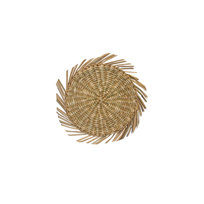 Alt Plato de Pan fabricado con fibras naturales con diseño de flecos EME Mobiliario