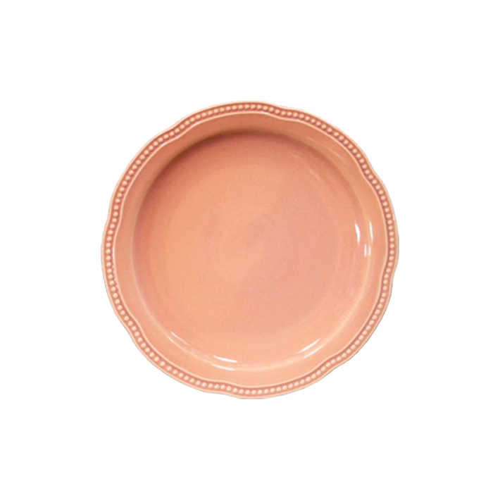 Alt Vajilla Florencia Rosa fabricada con gres vitrificado con esmalte brillante con un diseño elegante y un color que enamora para eventos y hostelería EME Mobiliario 