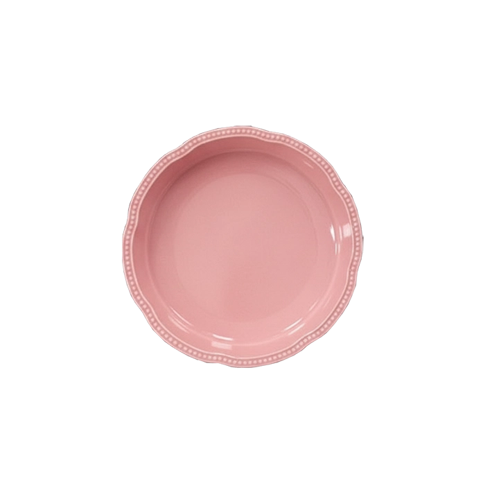 Alt Vajilla Florencia Rosa fabricada con gres vitrificado con esmalte brillante con un diseño elegante y un color que enamora para eventos y hostelería EME Mobiliario 