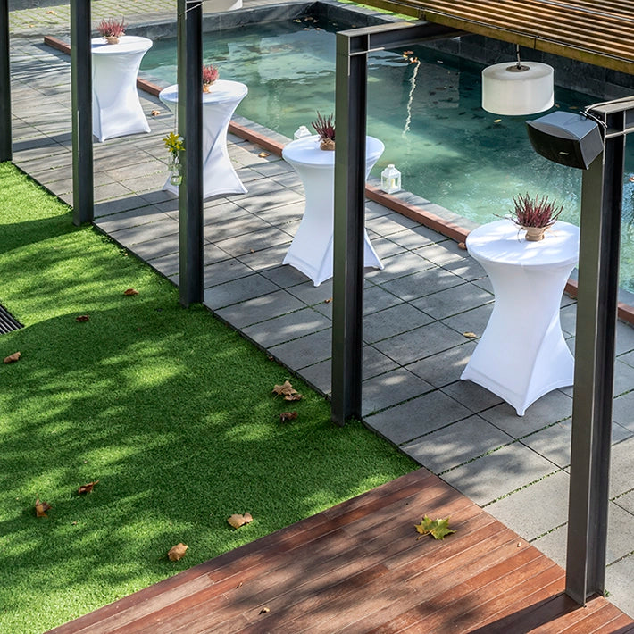 Alt Mesas Plegables en forma de cocktail diseñadas para eventos, caterings y hosteleria EME Mobiliario