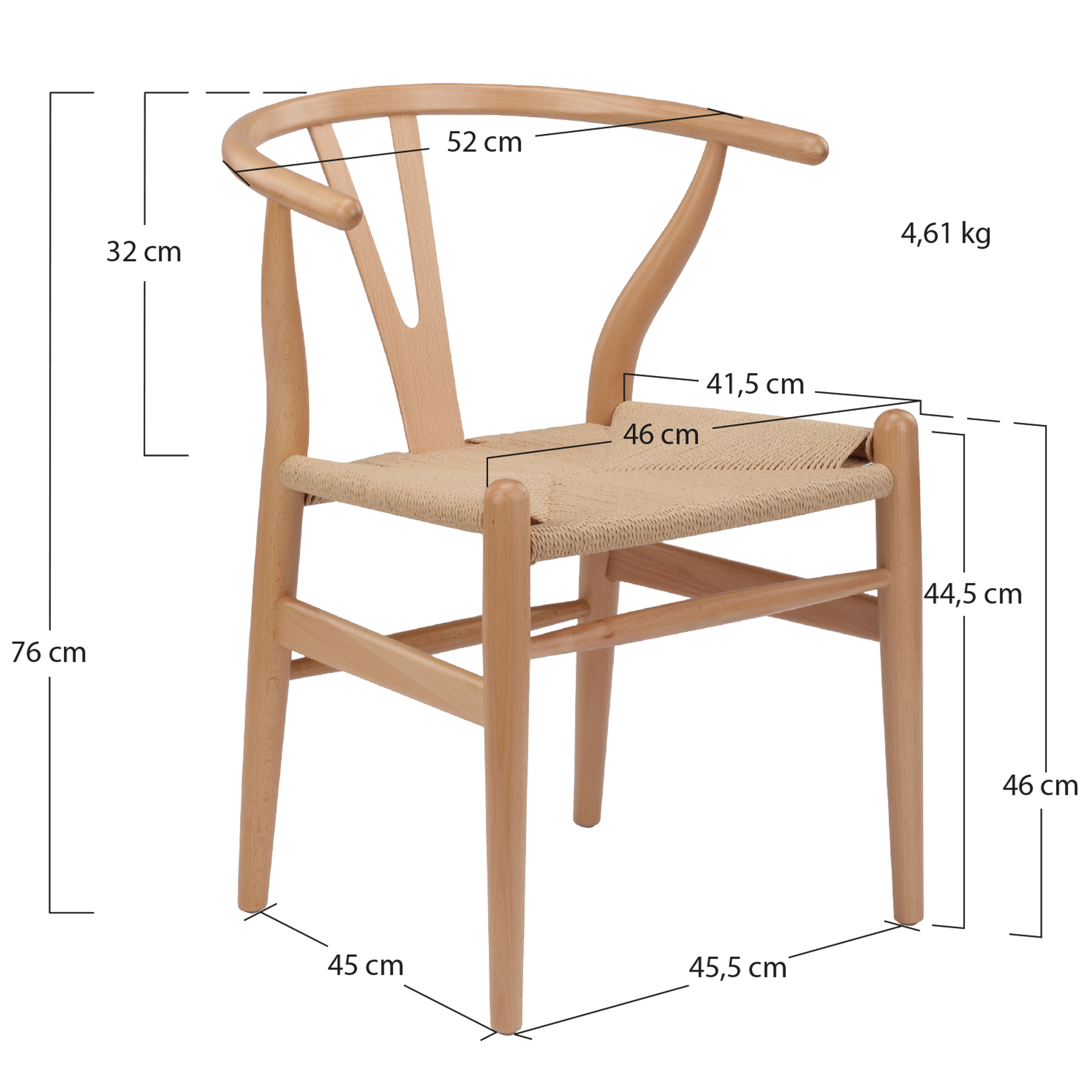 Alt Sillas Bone fabricadas de madera con acabado natural. Ideales Para Hogar EME Mobiliario