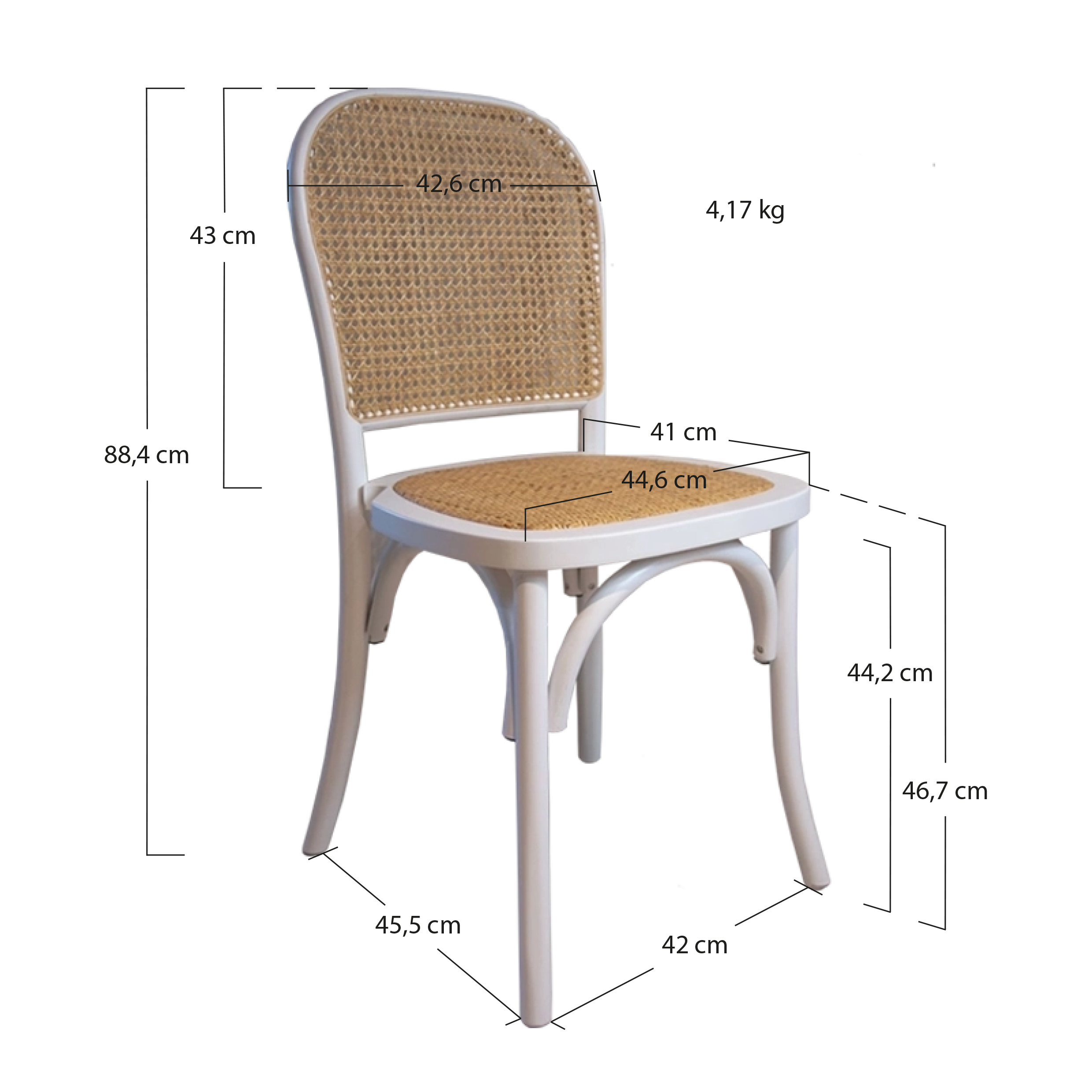 Alt Sillas Cannage de color Blanca Para Eventos y Hostelería EME Mobiliario