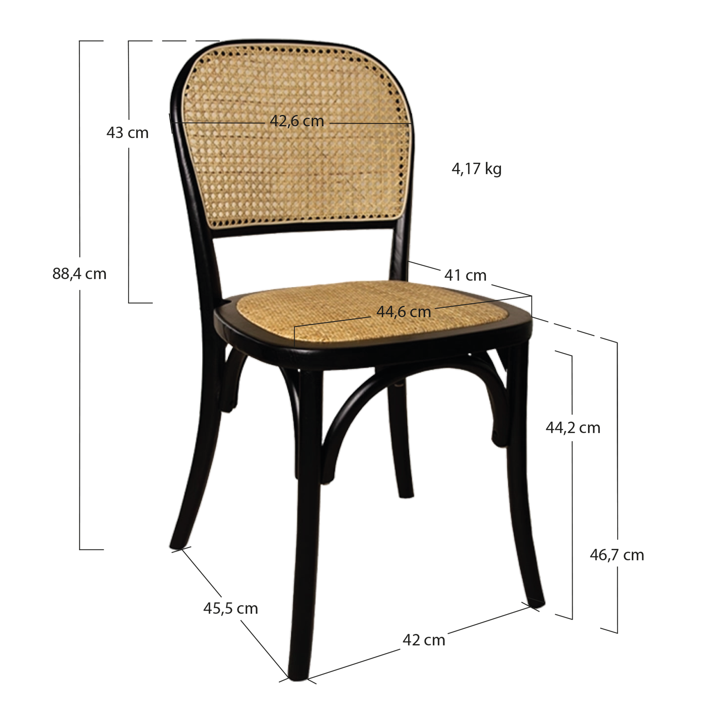 Alt Sillas Cannage Negra Para Eventos y Hostelería EME Mobiliario