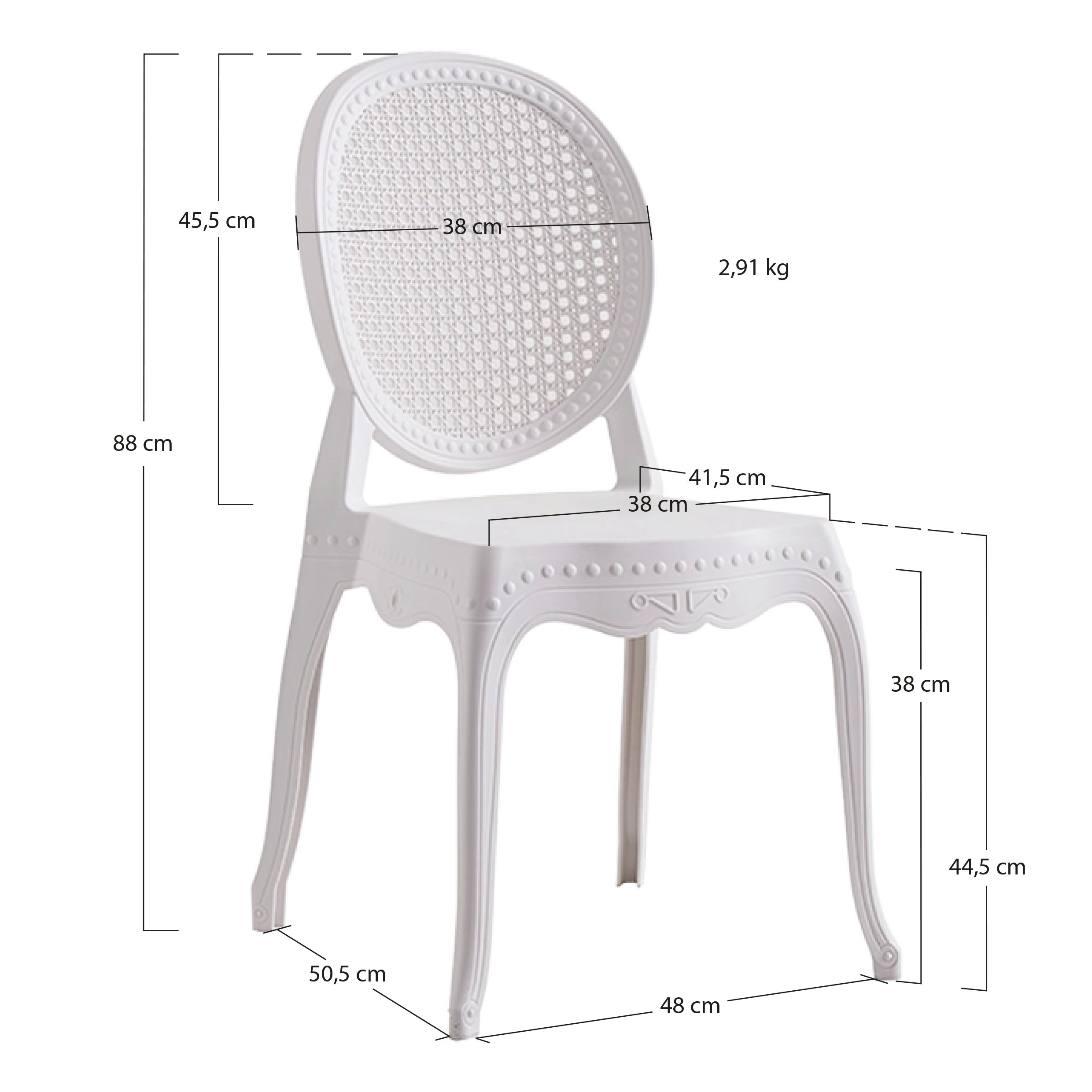 Alt Sillas Channel Blancas Para Eventos y Hostelería EME Mobiliario