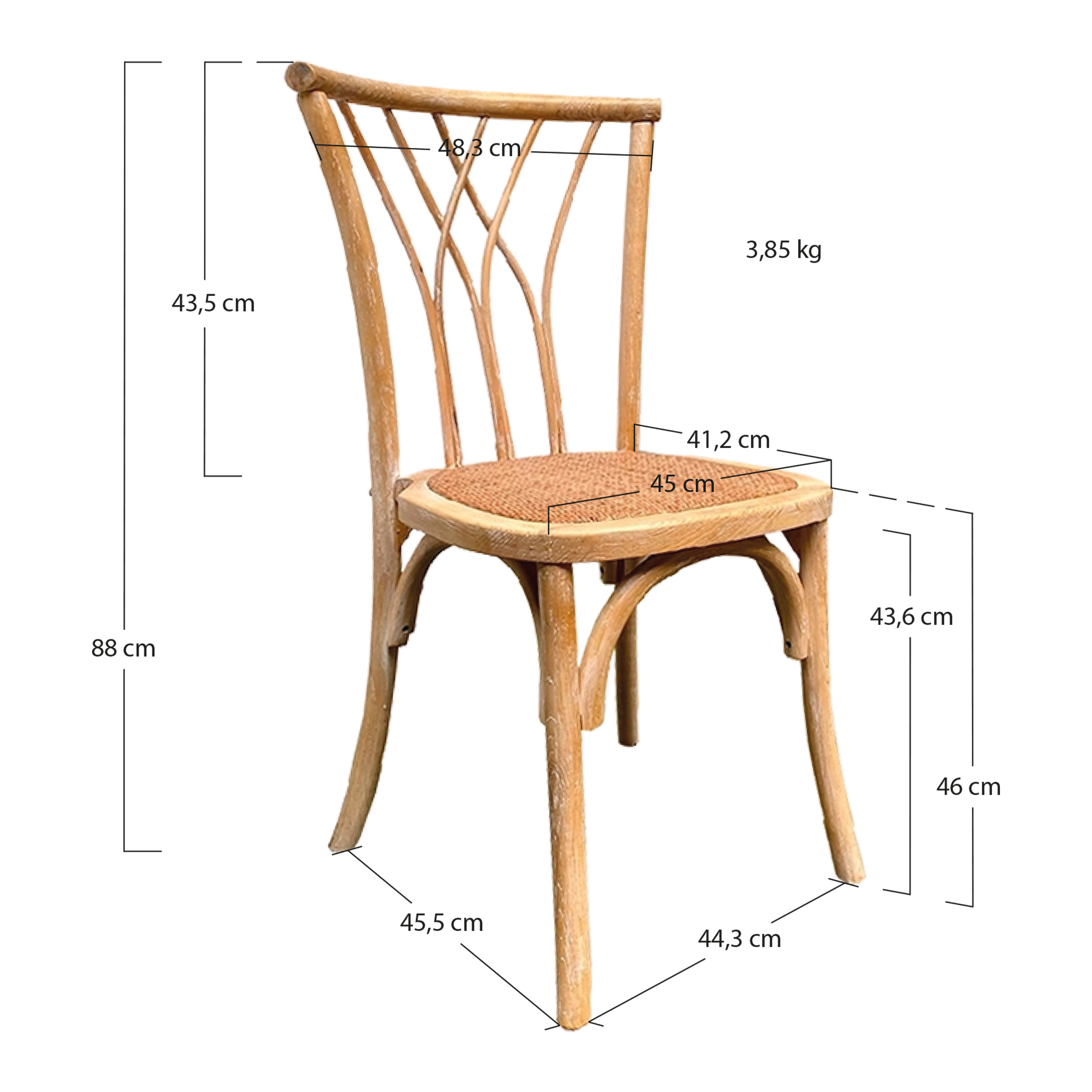 Alt Sillas de Madera Natural con estilo bohemio Ideal Para Eventos y aptas para un uso intensivo EME Mobiliario