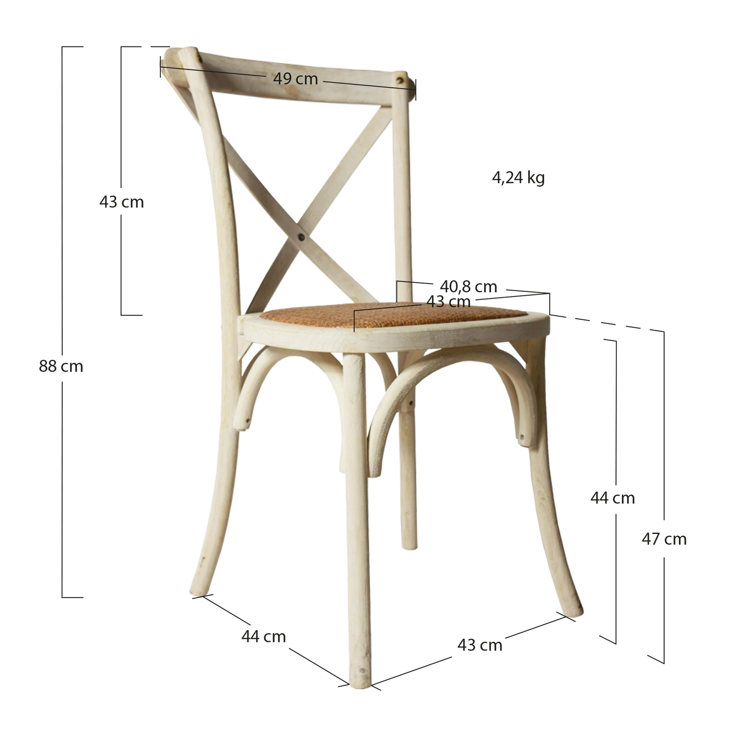 Alt Sillas de Madera Crossback Para Eventos y Hostelería EME Mobiliario