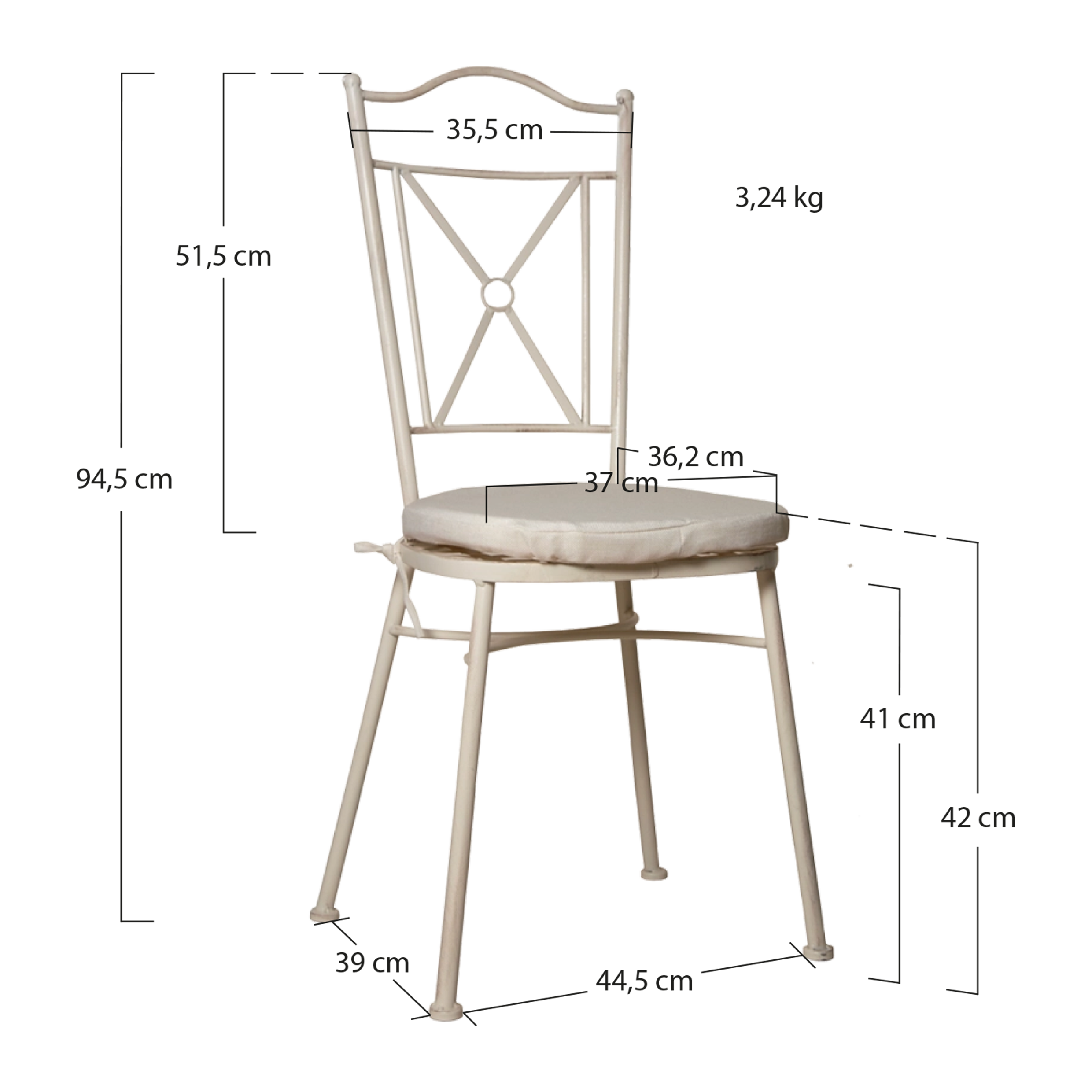 Alt Sillas de Forja Blanca Para Eventos. Ideales Para Jardines. EME Mobiliario