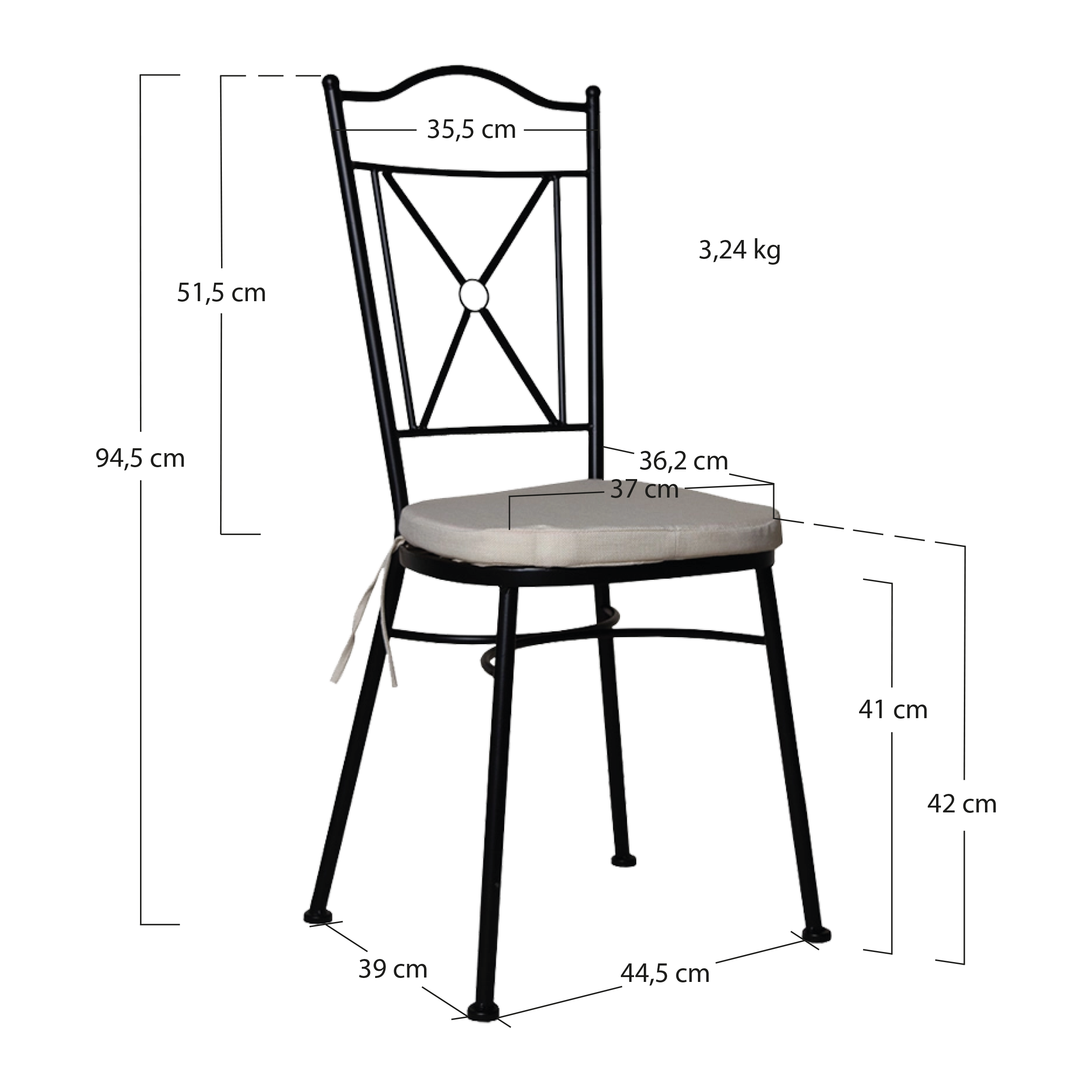 Alt Sillas de Forja de color Negro Para Eventos. Ideales Para Jardines. EME Mobiliario