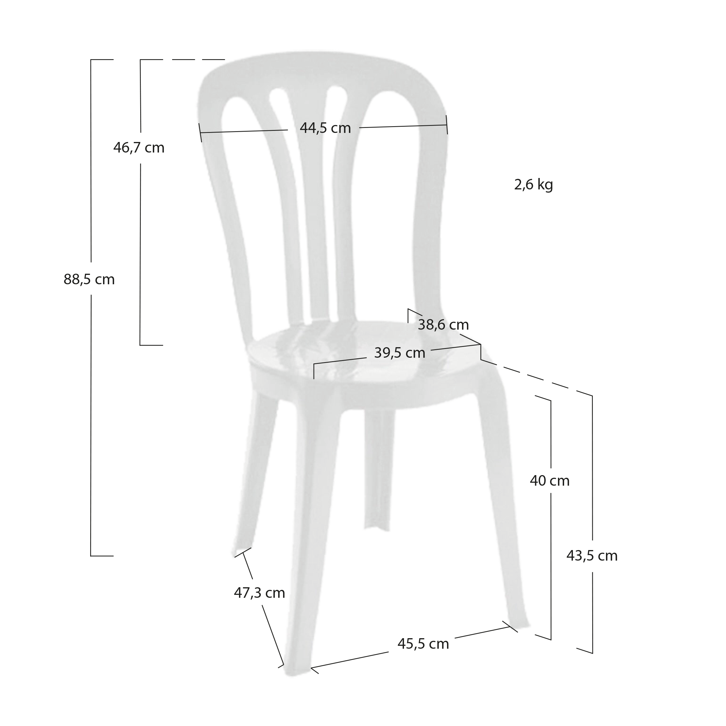 Alt Sillas Garrotxa con estructura apilable y fácil de trasladar para Eventos y conferencias EME Mobiliario